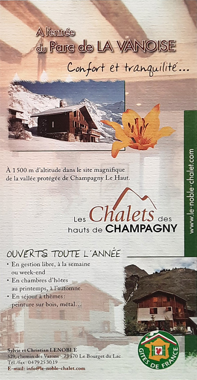 Création flyer, création plaquette de présentation, hébergement touristique, Gîtes de France