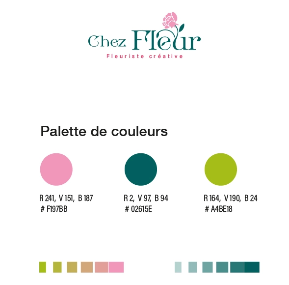 Palette de couleurs fleuristes